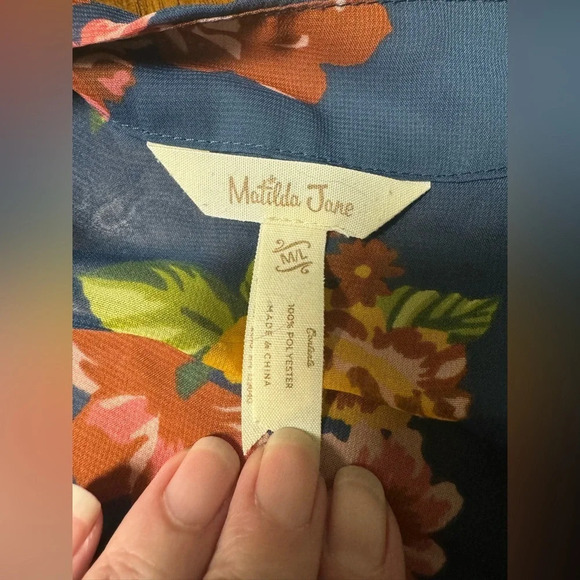 Matilda Jane Kimono Topper Blue Floral Sheer Watch The Sunrise Boho Size M/L - Picture 7 of 8